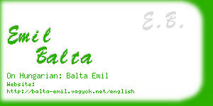 emil balta business card